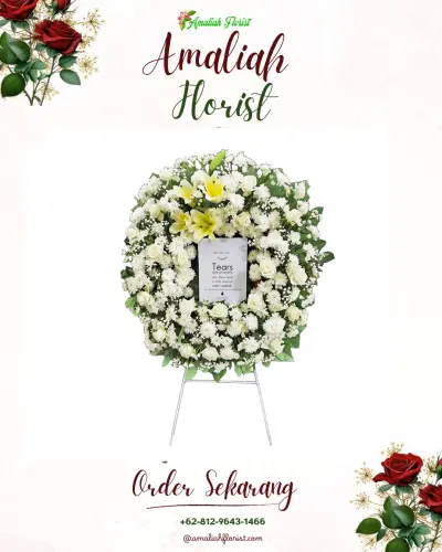 Krans Bunga Duka Cita di Margahayu Utara